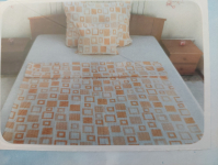ABOTEX - 3 részes krepp GÁLA ágyneműgarnitúra -  sárga négyzetekkel (140×205 cm)
